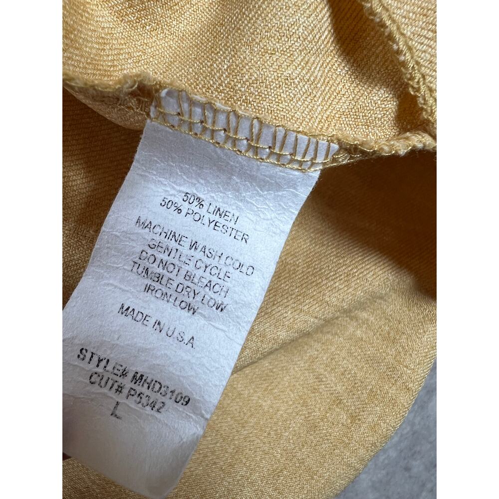Pinkblush Maternity Yellow Lace-Up Tie Back Ruffle Dress Linen Size Large - Picture 10 of 10